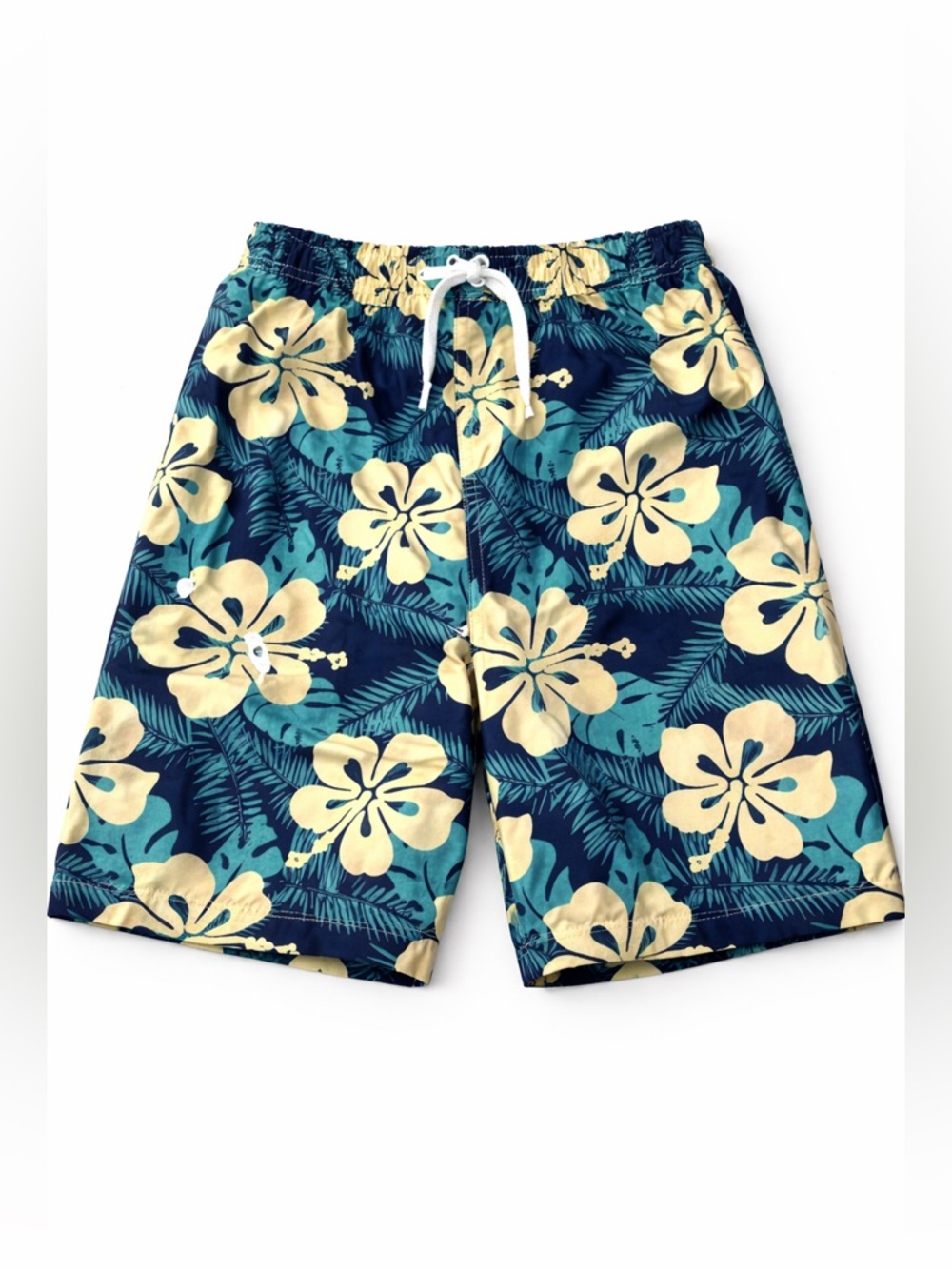 Mick Mack Ltd Boys Swim Trunks Size 6 Tropical Floral Blue Green Beach Shorts